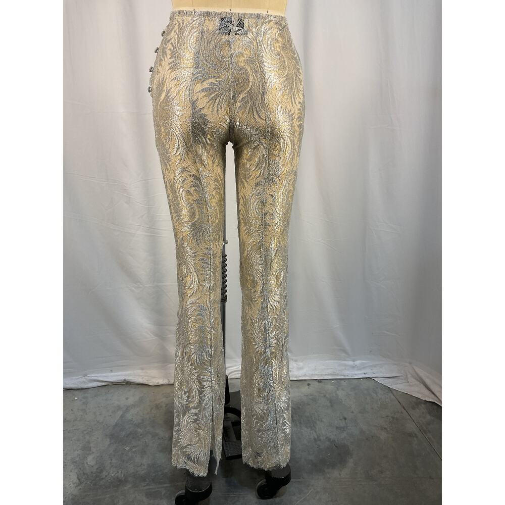 Coperni Lace Flared Silver Polyamide Trouser Size… - image 4